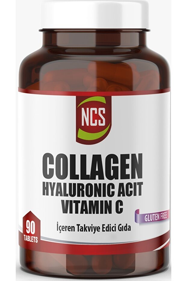 Collagen, Hyaluronic Acid & Vitamin C Supplement - 90 Gluten - Free Tablets - TryAladdin