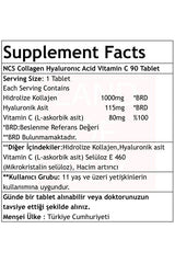Collagen, Hyaluronic Acid & Vitamin C Supplement - 90 Gluten - Free Tablets - TryAladdin
