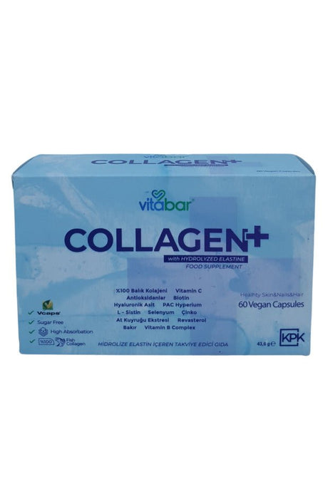 Collagen+ Hydrolyzed Fish Collagen & Elastin - 60 Vegan Capsules - TryAladdin