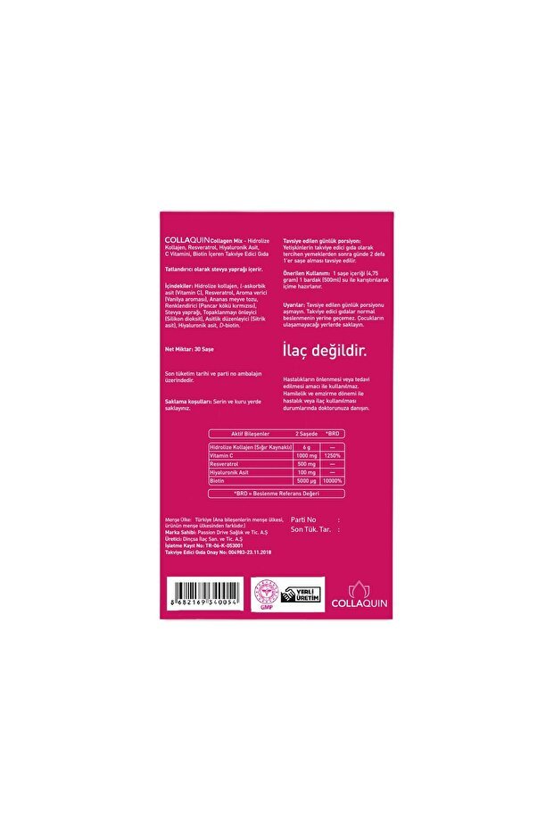 Collagen Mix - Hydrolyzed Collagen, Hyaluronic Acid & Biotin - 30 Sachets - TryAladdin