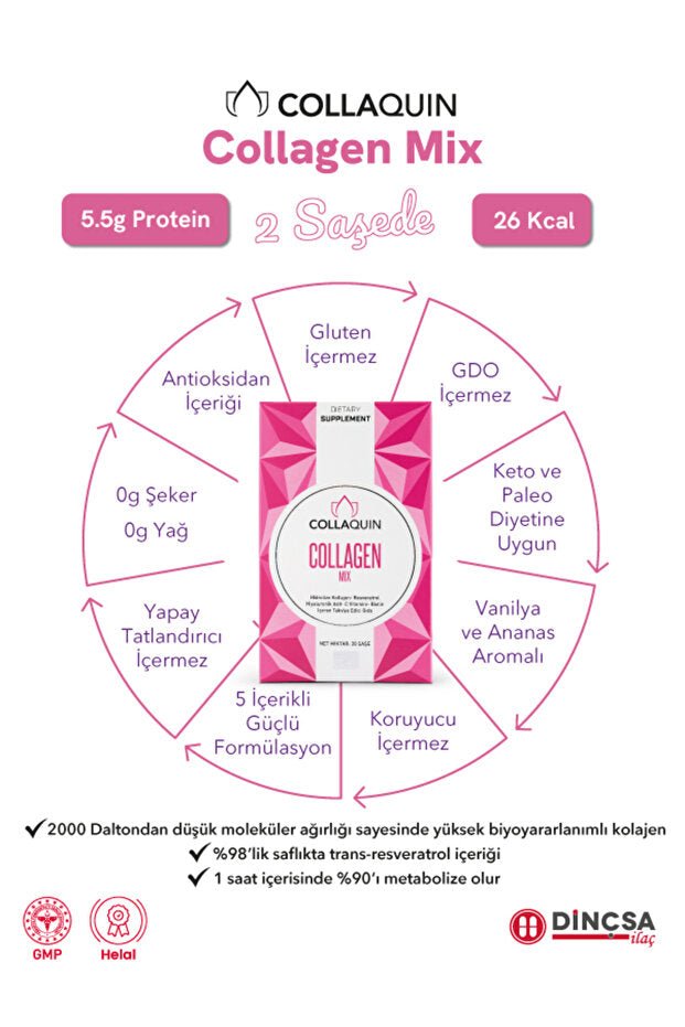 Collagen Mix - Hydrolyzed Collagen, Hyaluronic Acid & Biotin - 30 Sachets - TryAladdin