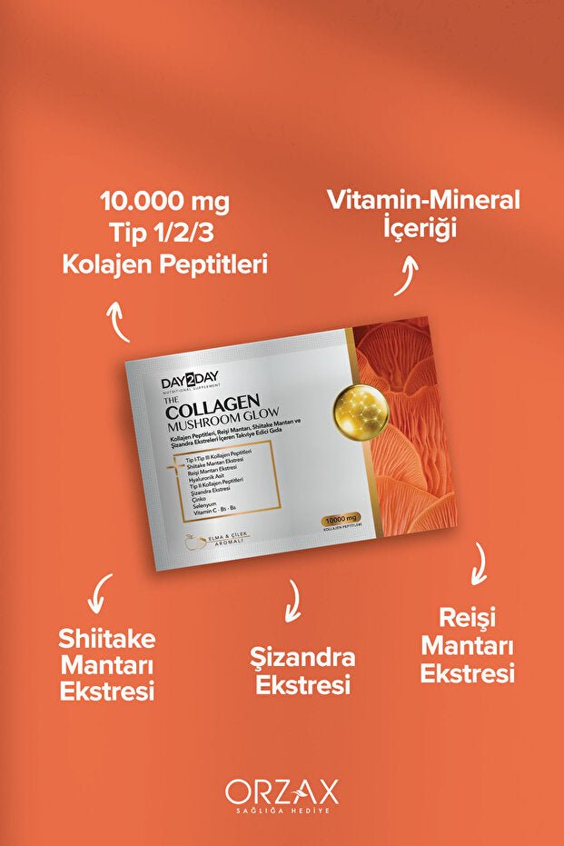 Collagen Mushroom Glow Supplement - 10000mg, 30 Sachets - TryAladdin