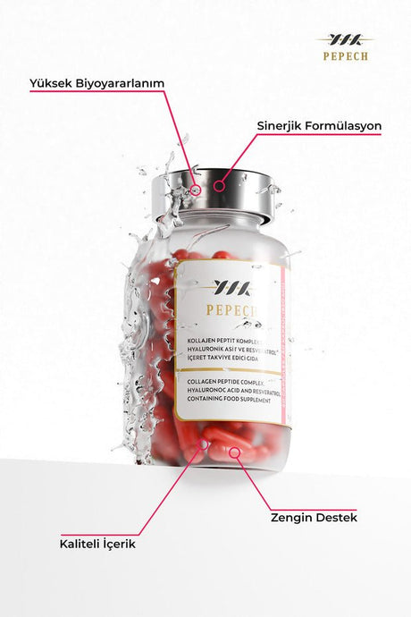 Collagen Peptide Complex - Hyaluronic Acid & Resveratrol - 60 Capsules - TryAladdin