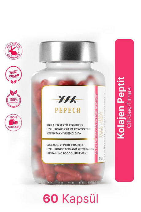 Collagen Peptide Complex - Hyaluronic Acid & Resveratrol - 60 Capsules - TryAladdin