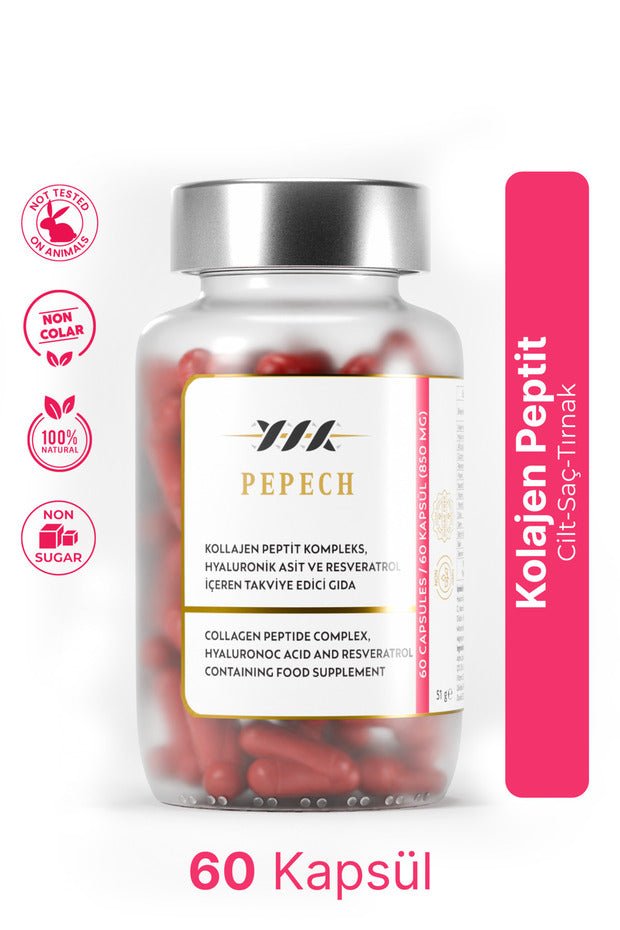Collagen Peptide Complex - Hyaluronic Acid & Resveratrol - 60 Capsules - TryAladdin