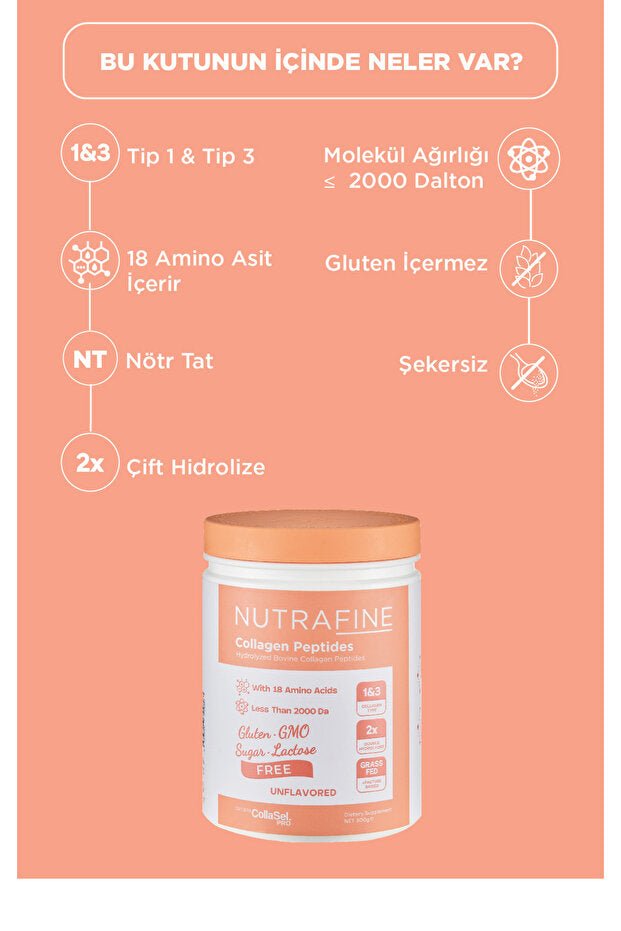 Collagen Peptides - 70g Travel Size, Type 1 & 3, Double Hydrolyzed - TryAladdin