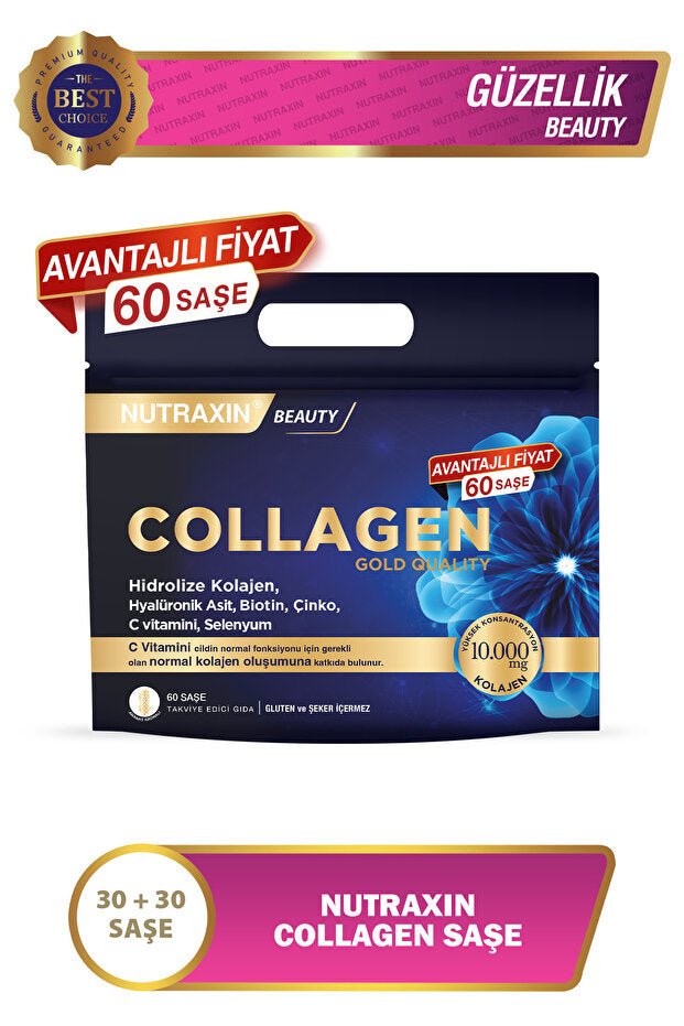Collagen Sachets - 10,000mg Type 1 & 3, Pineapple, 60 Servings - TryAladdin