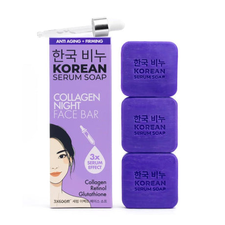 Collagen Serum Night Face Bar Soap - Anti - Aging Skincare 3 - Pack - TryAladdin
