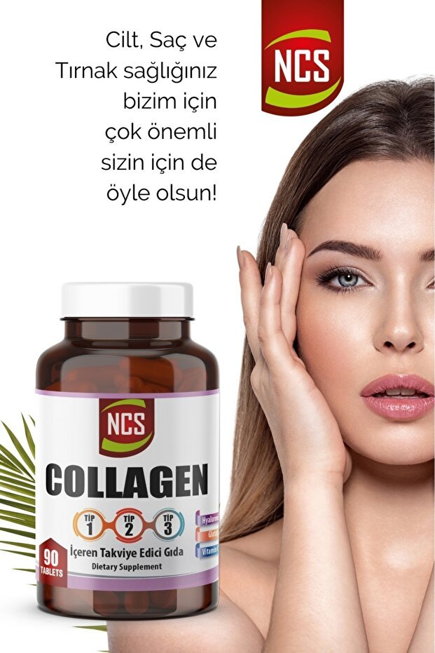 Collagen Type 1 - 2 - 3 with Glutathione & Hyaluronic Acid - 90 Tablets - TryAladdin