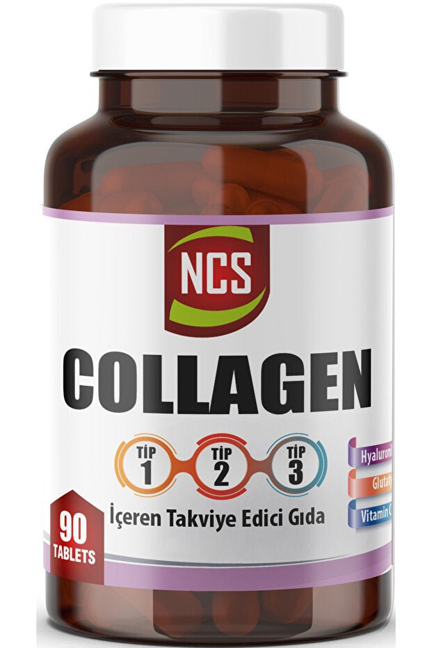 Collagen Type 1 - 2 - 3 with Glutathione & Hyaluronic Acid - 90 Tablets - TryAladdin