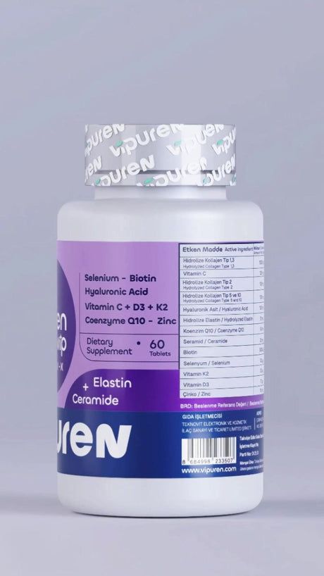 Collagen VIP - 5 Types Collagen, Elastin & Ceramide - 60 Tablets - TryAladdin