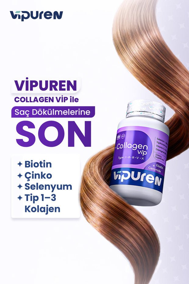 Collagen VIP - 5 Types Collagen, Elastin & Ceramide - 60 Tablets - TryAladdin