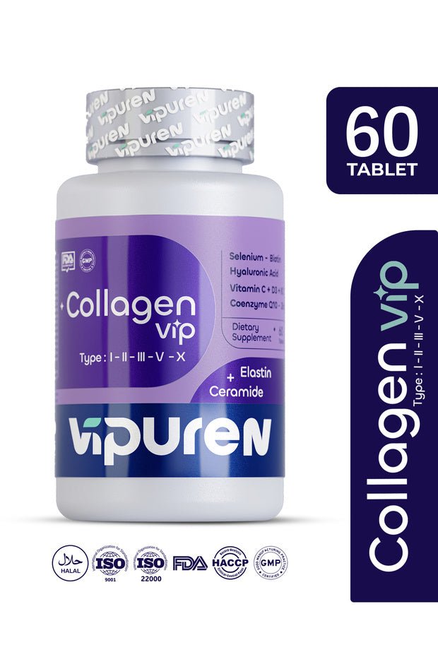 Collagen VIP - 5 Types Collagen, Elastin & Ceramide - 60 Tablets - TryAladdin