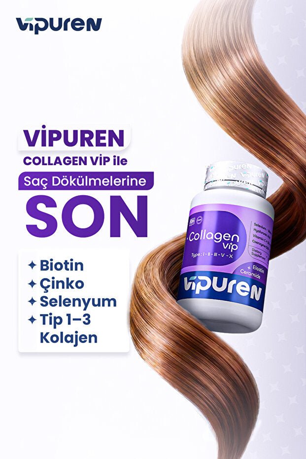 Collagen VIP - 5 Types Collagen, Elastin & Ceramide - 60 Tablets - TryAladdin
