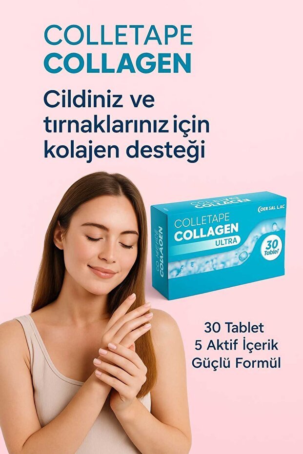Colletape Collagen Tablets - 30 Tablets for Skin, Hair & Nails - TryAladdin