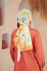 Comfort Floral Cotton Shawl - Soft & Lightweight, Orange - TryAladdin
