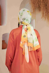 Comfort Floral Cotton Shawl - Soft & Lightweight, Orange - TryAladdin