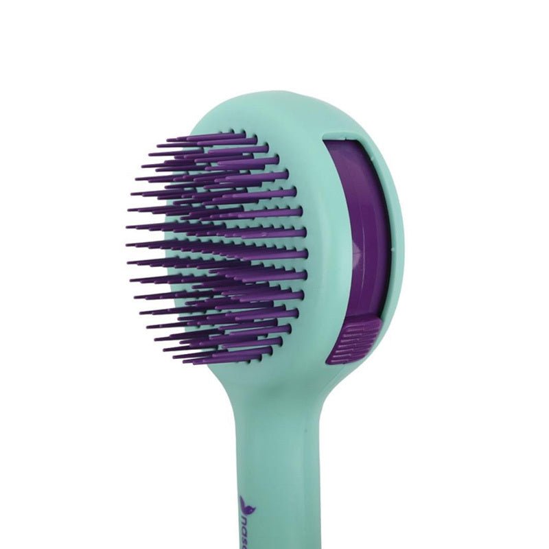Compact Travel Hair Brush with Retractable Bristles - Green - TryAladdin