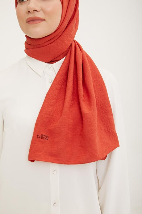Coral Orange Striped Textured Jazz Shawl - TryAladdin
