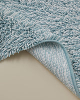 Premium Anti Slip Bathroom Mat Set Two Piece Blue White