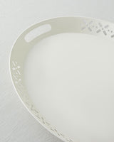 Professional Cream Metal Rectangular Serving Tray - 52x39 cm