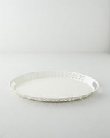 Professional Cream Metal Rectangular Serving Tray - 52x39 cm