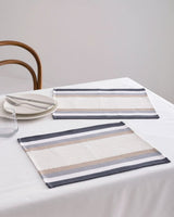 Corinne Gray Beige Placemat Set of 2 - Modern Dining Table Mats - TryAladdin