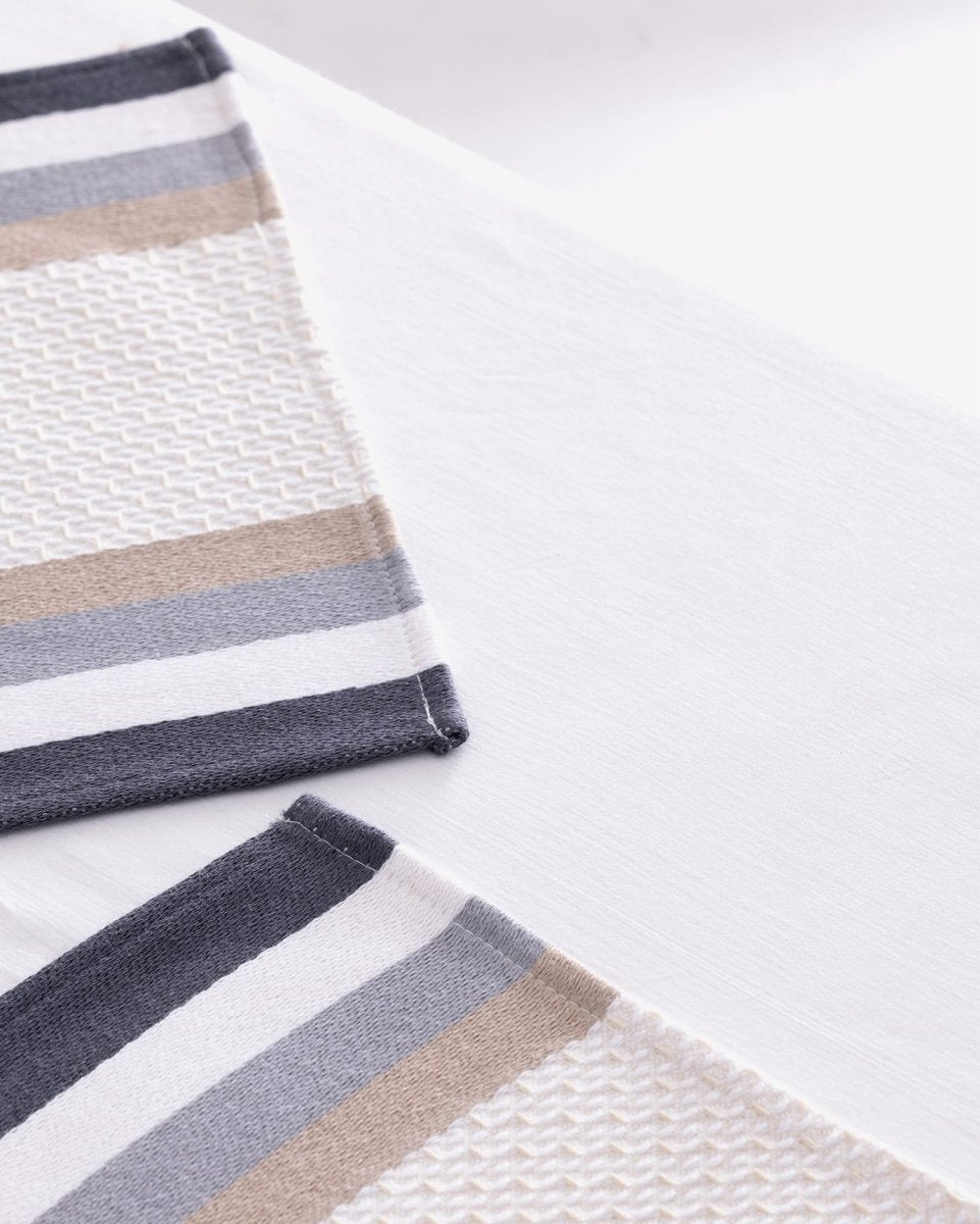 Corinne Gray Beige Placemat Set of 2 - Modern Dining Table Mats - TryAladdin