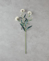 Premium Lifelike White Cornflower Artificial Flower Stem 64cm