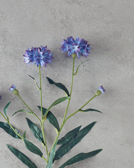 Premium Decorative Blue Cornflower Artificial Flower Stem