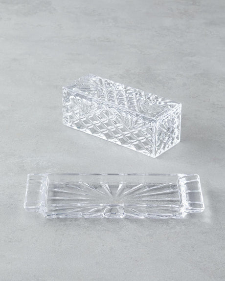 Premium Transparent Glass Butter Dish with Lid