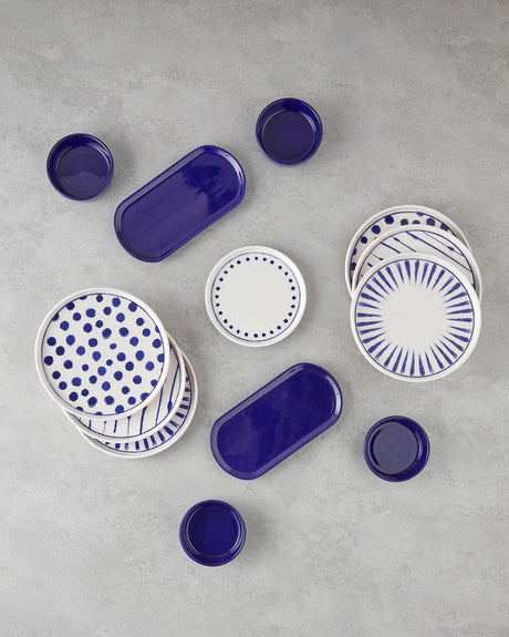 Professional Cosmos Navy Blue Ceramic Breakfast Set - 14 Piece Dinnerware