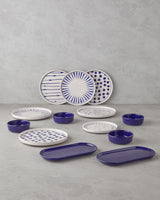 Professional Cosmos Navy Blue Ceramic Breakfast Set - 14 Piece Dinnerware