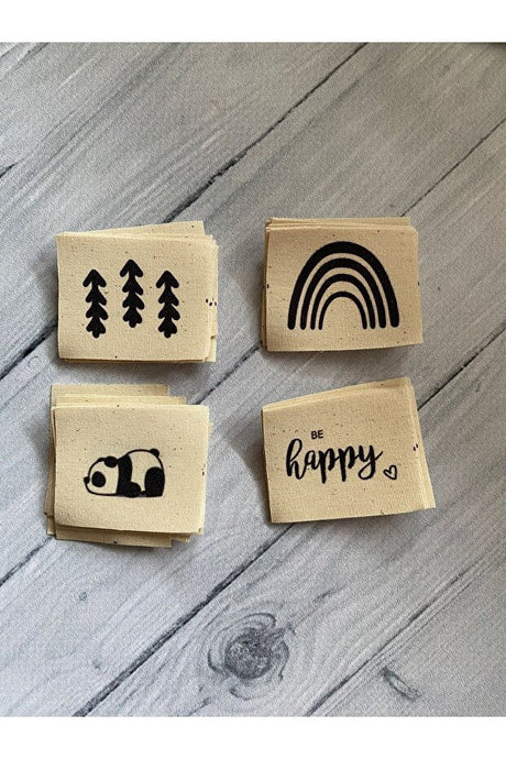 Cotton Beanie Labels - 5x4 cm, 20 Pcs Assorted Designs - TryAladdin