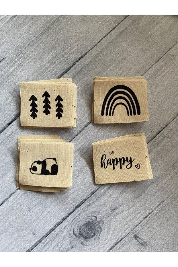 cotton Beanie Labels - 5x4 cm, 20 Pcs Assorted Designs - TryAladdin