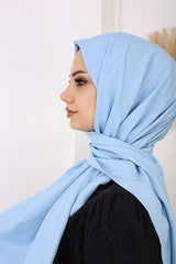 Cotton Jazz Shawl - Baby Blue, Soft & Breathable - TryAladdin