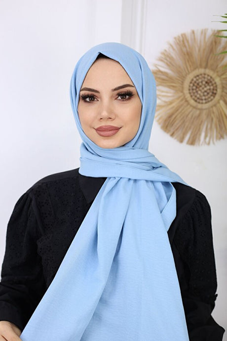 Cotton Jazz Shawl - Baby Blue, Soft & Breathable - TryAladdin