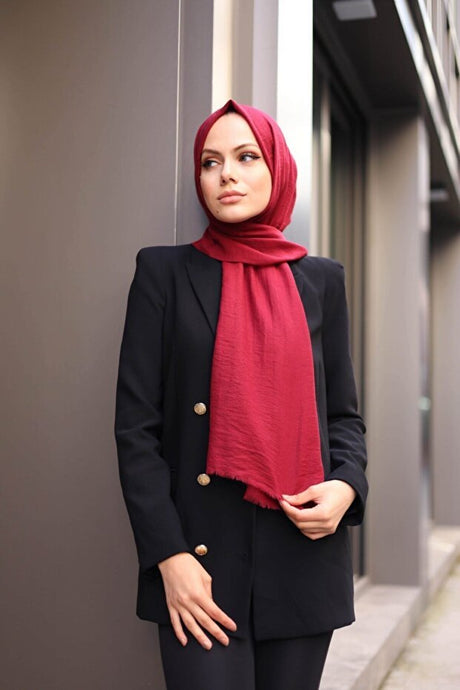 Cotton Jazz Shawl - Burgundy, Non - Slip & Comfortable - TryAladdin