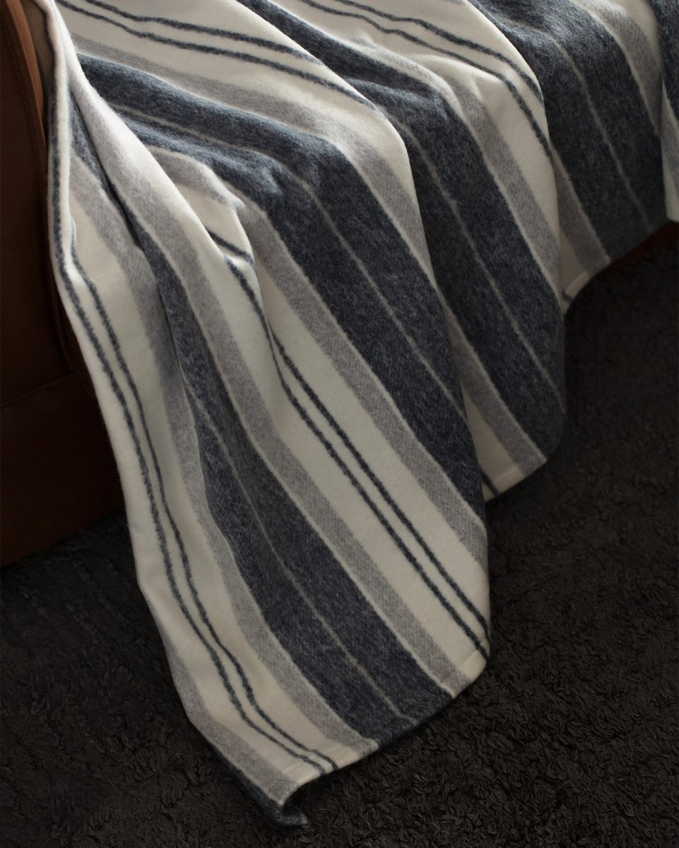 Cozy TV Throw Blanket for Sofa & Couch - Soft Reversible Grey Indigo - TryAladdin