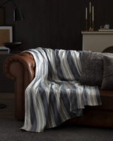 Cozy TV Throw Blanket for Sofa & Couch - Soft Reversible Grey Indigo - TryAladdin