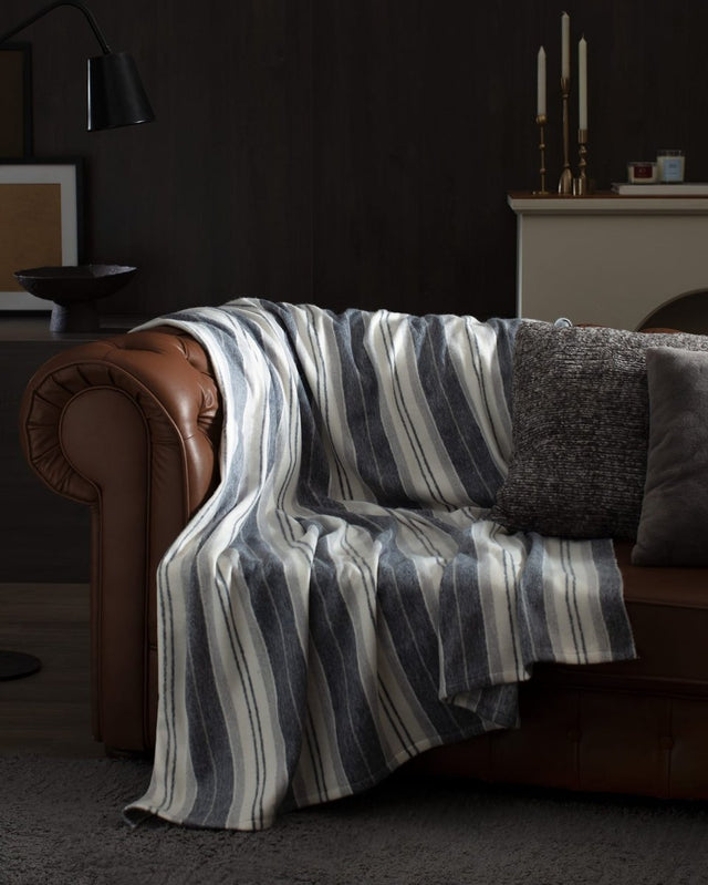 Cozy TV Throw Blanket for Sofa & Couch - Soft Reversible Grey Indigo - TryAladdin