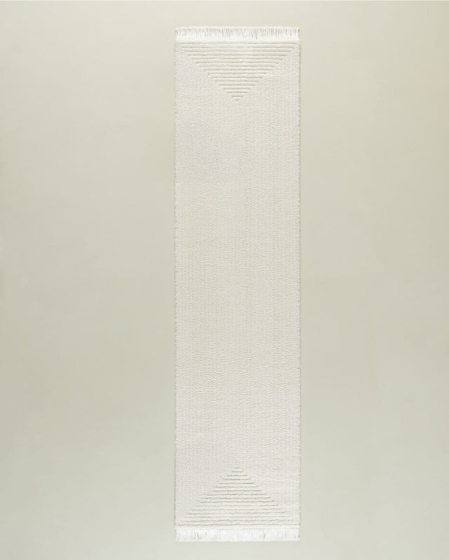 Cream Fringed Area Rug - Soft Living Room & Bedroom Floor Carpet - TryAladdin