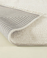Cream Fringed Area Rug - Soft Living Room & Bedroom Floor Carpet - TryAladdin