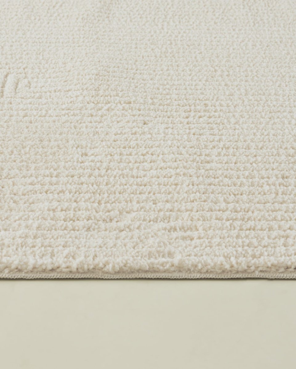 Cream Fringed Area Rug - Soft Living Room & Bedroom Floor Carpet - TryAladdin