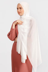 Crepe Chiffon Shawl - Light & Elegant Off - White - TryAladdin