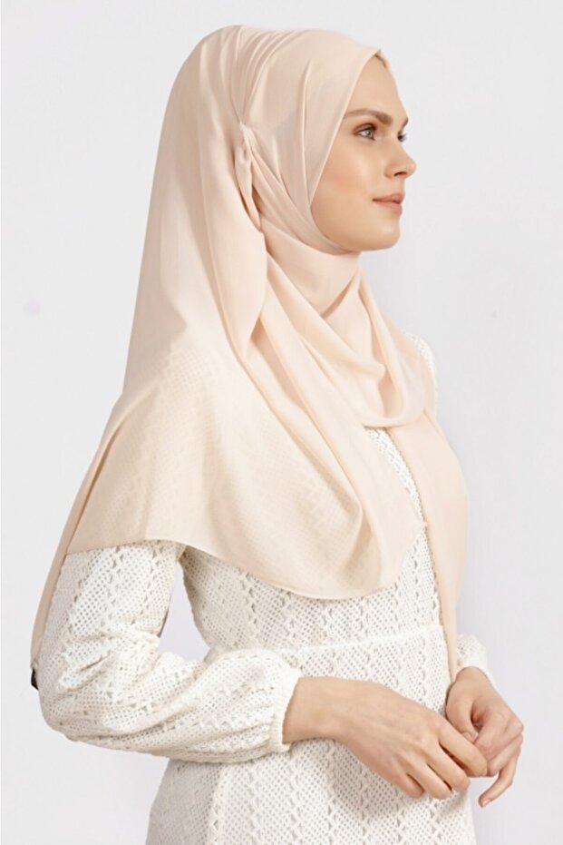 Crepe Chiffon Shawl - Light Salmon & Lightweight - TryAladdin
