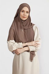 Crepe Chiffon Shawl - Lightweight & Elegant Bitter Mink - TryAladdin