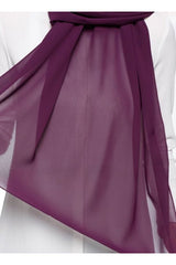 Crepe Chiffon Shawl - Lightweight & Versatile Eggplant Plum - TryAladdin