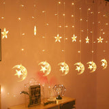 Crescent and Star Decorative Curtain LED - TryAladdin