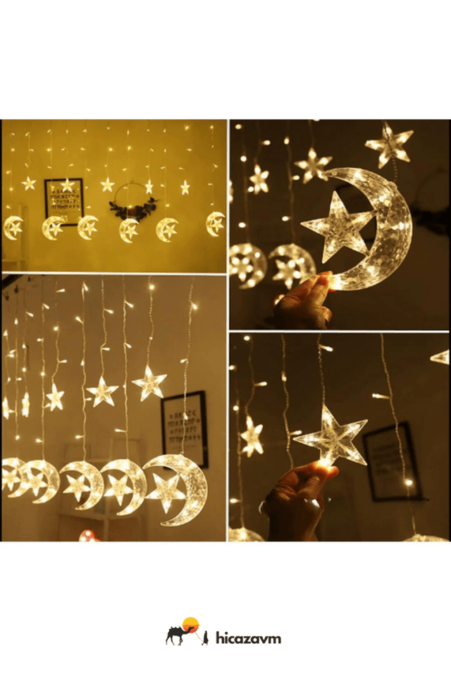 Crescent and Star Decorative Curtain LED - TryAladdin